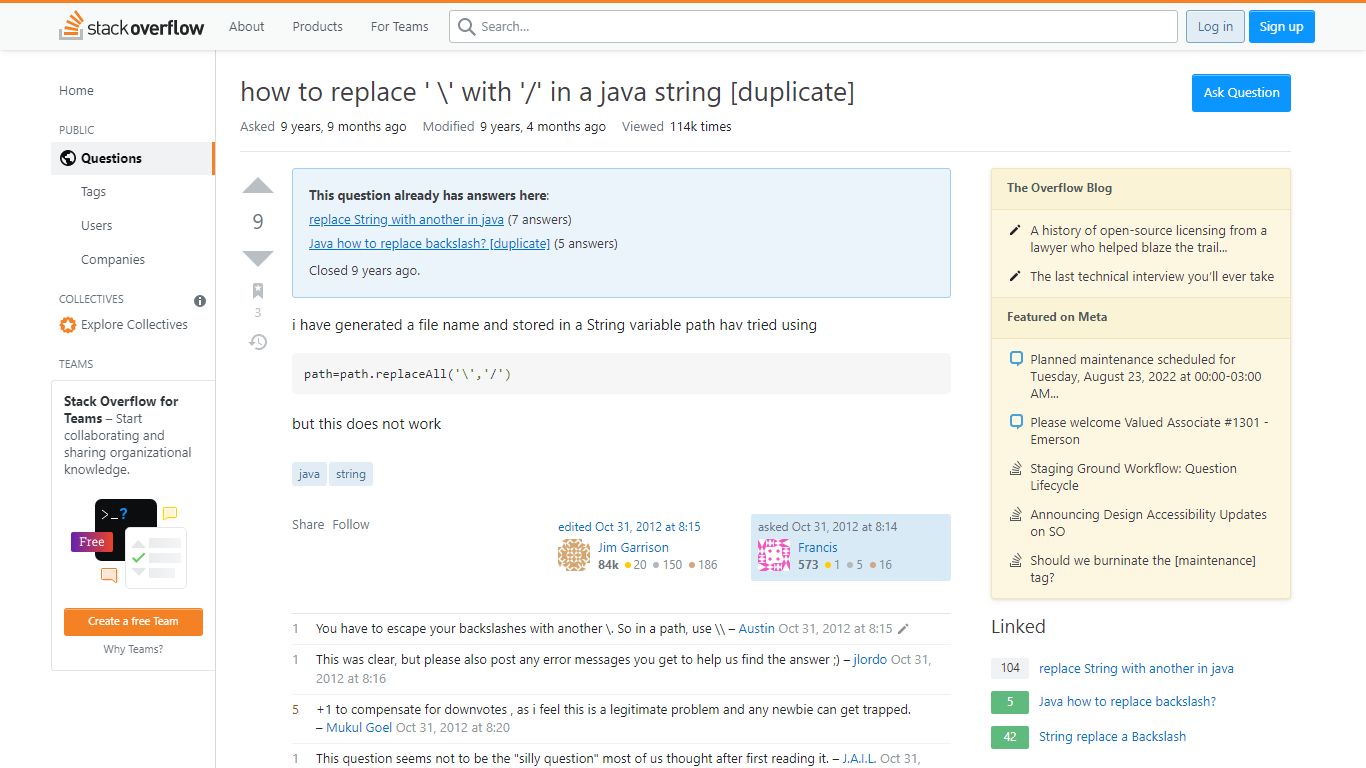 how to replace ' \' with '/' in a java string - Stack Overflow